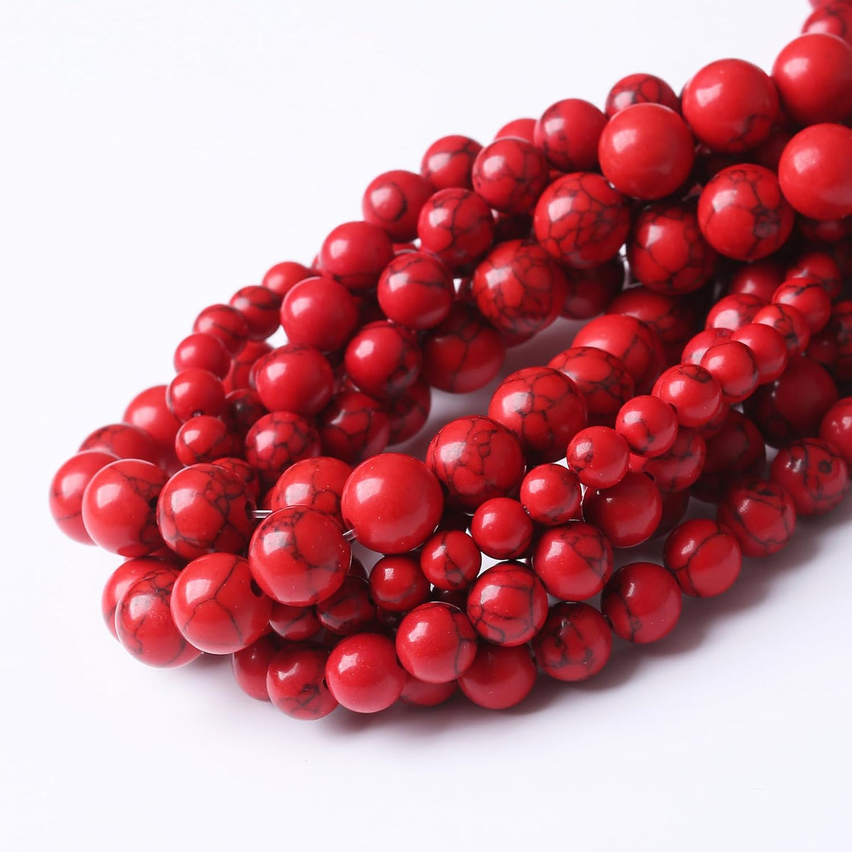 Red Turquoise Stone Beads Gemstone Round Crystal Energy Jade Beads Stone Beads for Jewelry Making