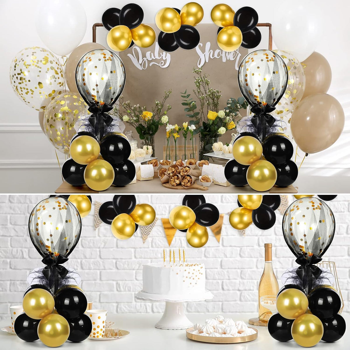 BBTO 8 Set Table Centerpieces Balloons Stand Kit, 80 Pcs Latex Balloons and Table Stand Holder with