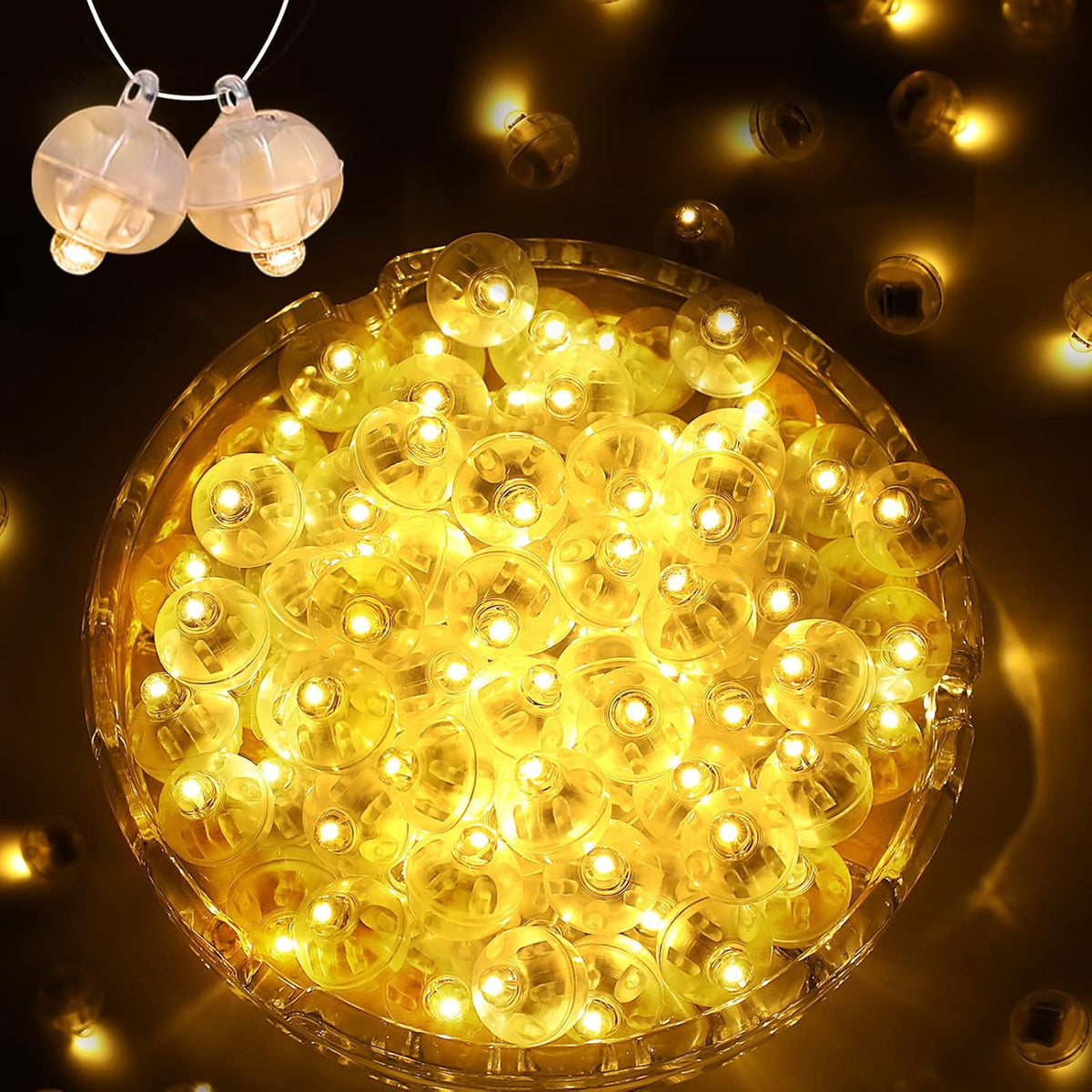 50PCs Mini Led Lights, Flash Led Balloons Light for Party Decorations Neon Party Lights for Paper