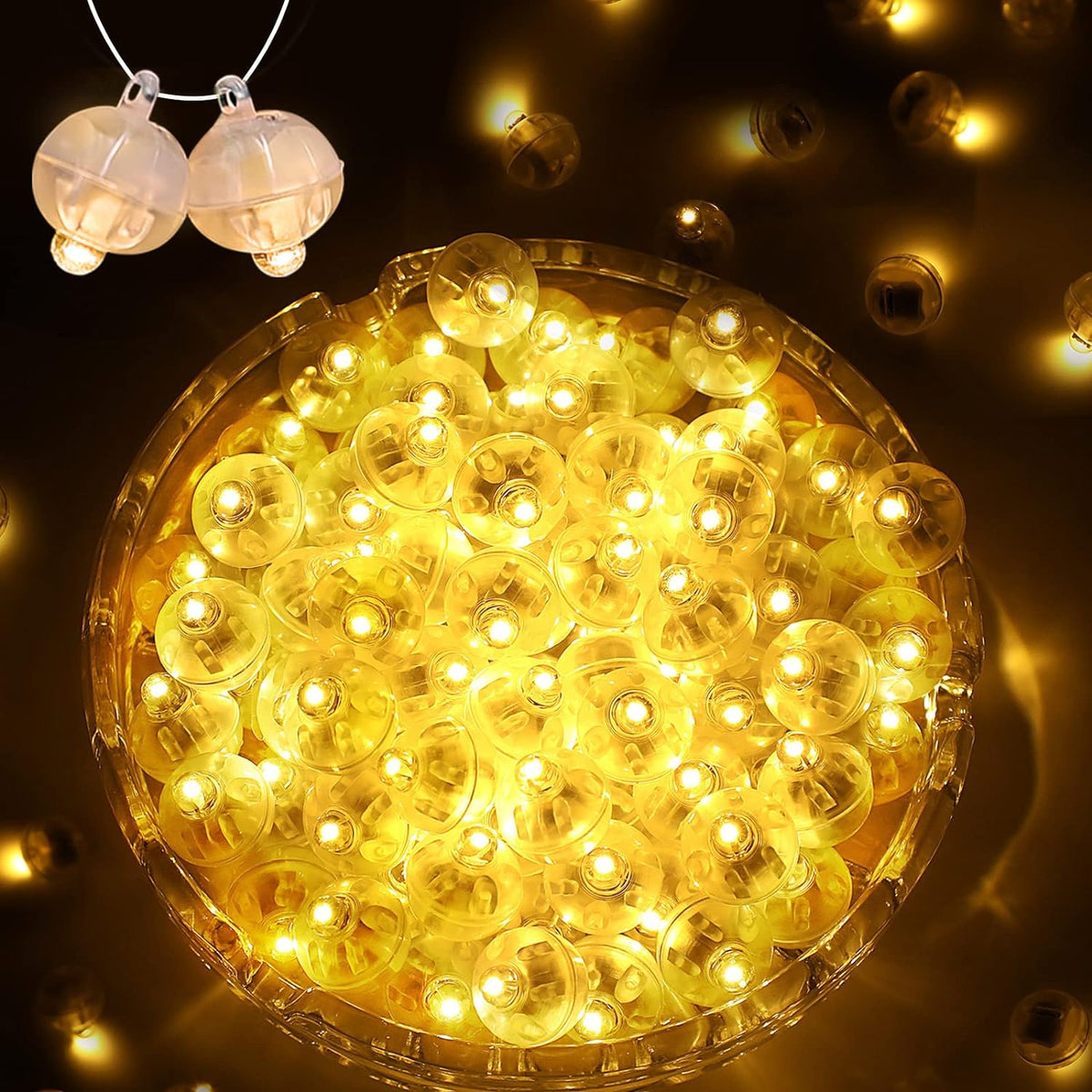 100PCs Mini Led Lights,Flashing Led Balloons Light for Party Decorations Neon Party Lights for