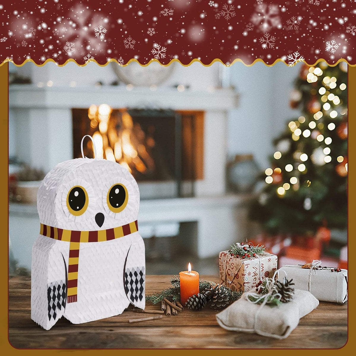 Small Owl Pinata Bundle with a Blindfold (16.5 x 12.5 x 4 Inches), Perfect for Birthday Parties