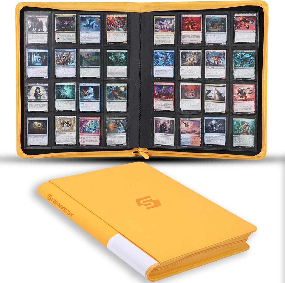 Snekdy premium 1024-pocket trading card binder, 16-pocket cards album, waterproof PU-leather Cover