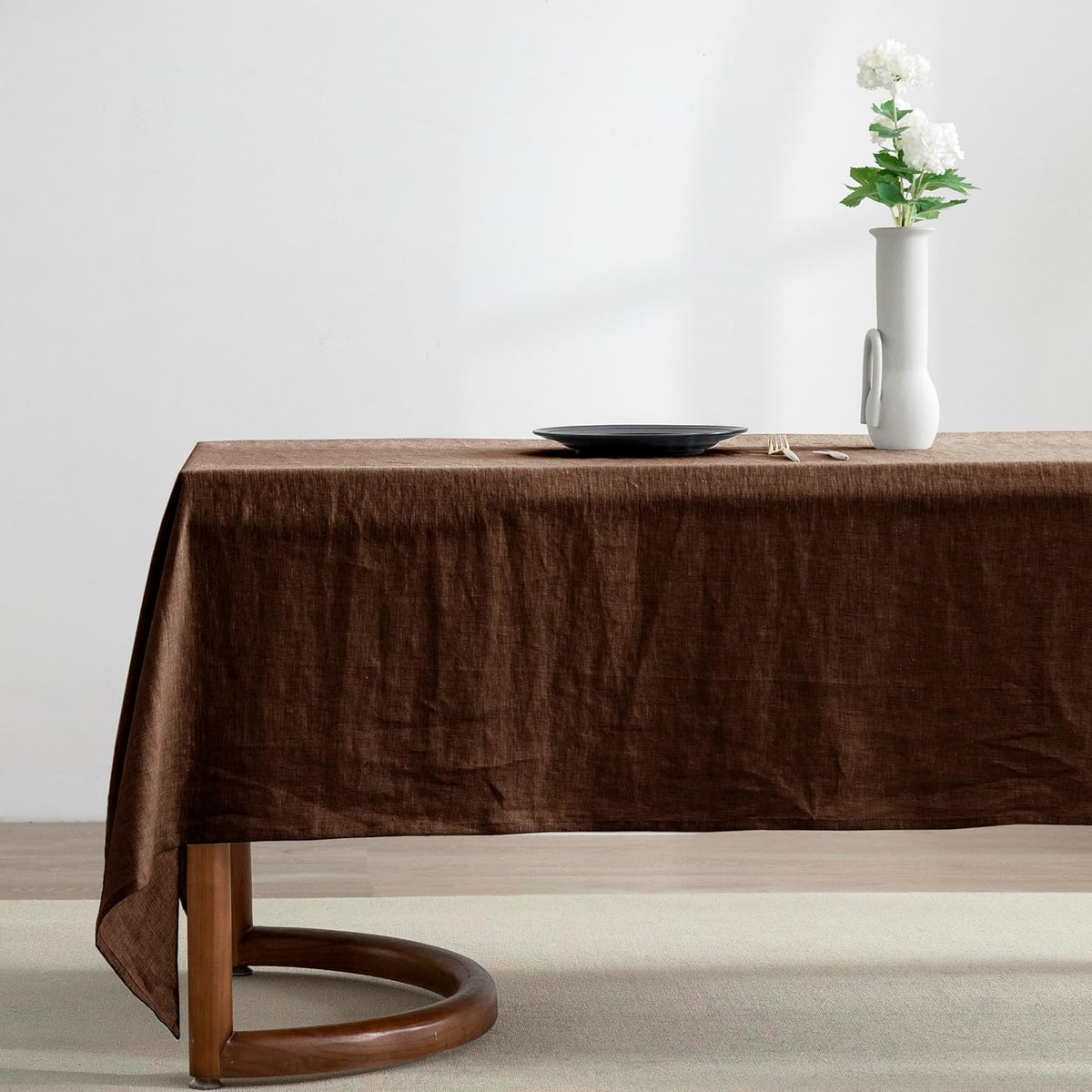 EVERLY 100% Pure Linen Rectangle Tablecloths 60x84Inches for Dining,Buffet