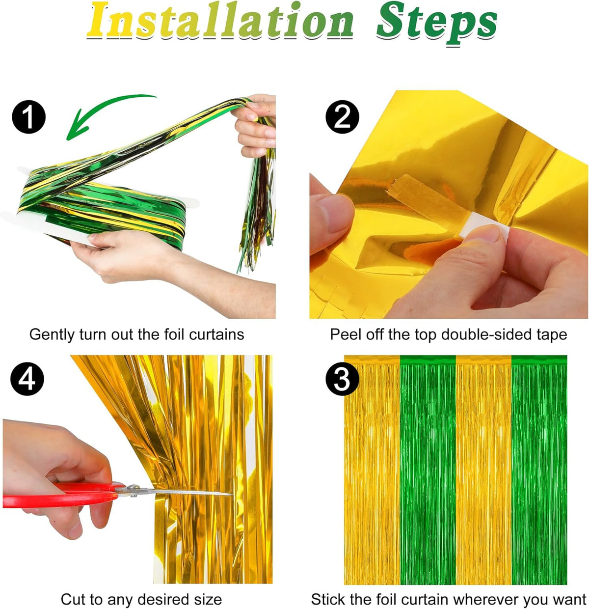 2 Pack Graduation Backdrop, Large Grad Decor 2025, Green Gold Graduation Photo Backdrop Fringe