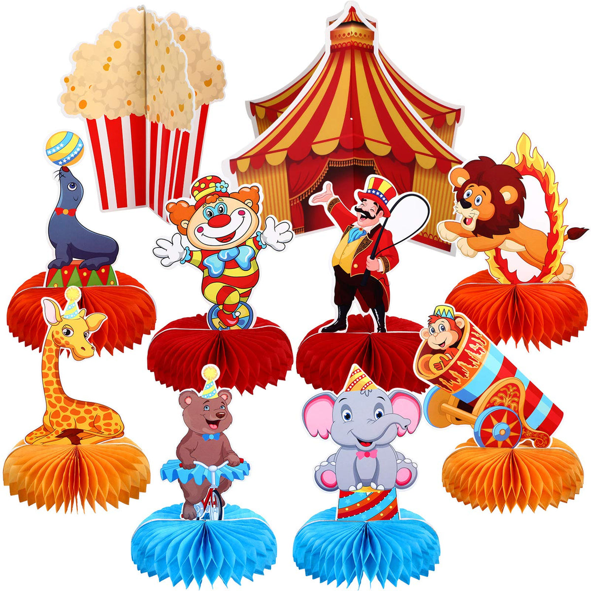 10 Pieces Carnival Party Decorations Circus Theme Party Decorations Carnival Centerpieces for
