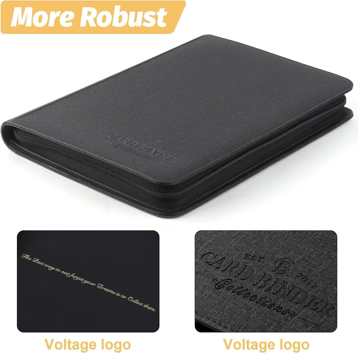9 Pocket Card Binder, Premium Zip Trading Card Binder, 540 Double Sided Pocket PU Collection