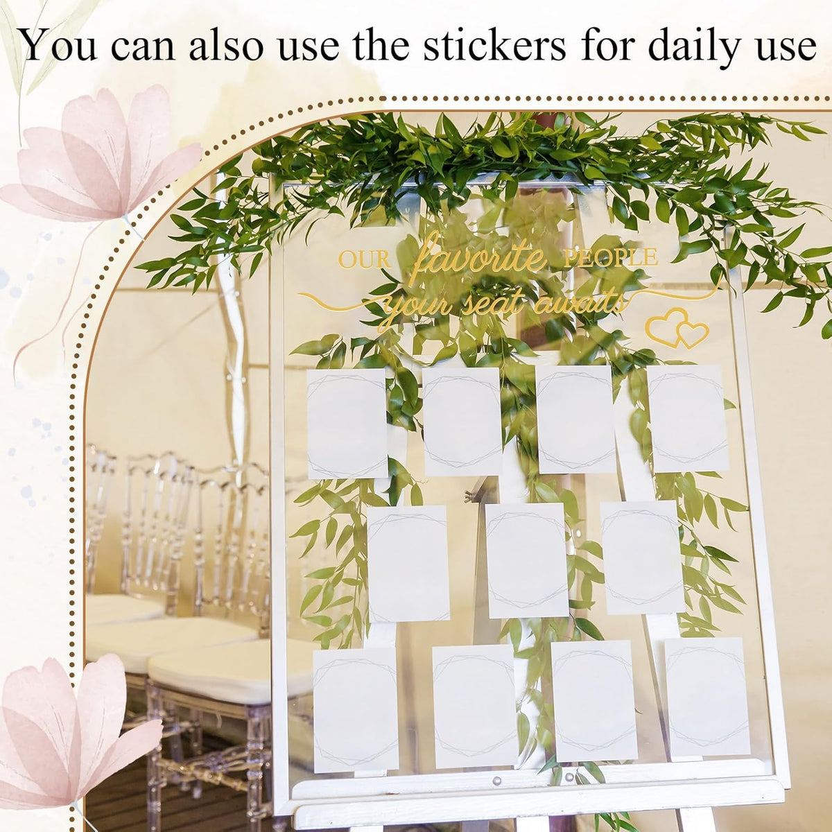 3 Pcs Wedding Seating Chart Decal Stickers DIY Our Favorite People Your Seat Awaits Vinyl Decal
