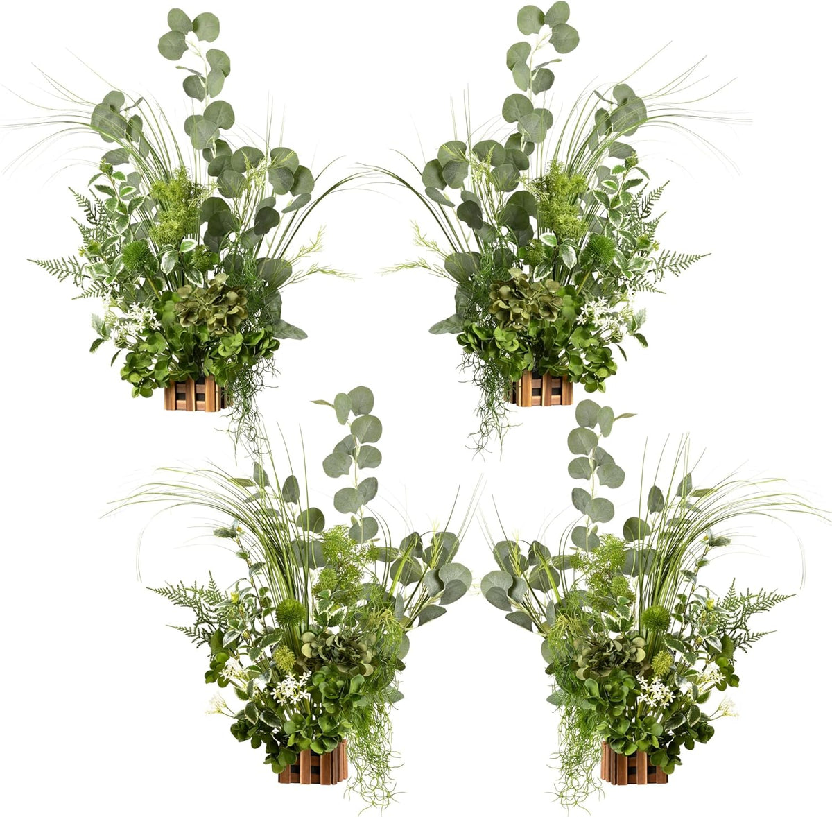 Ling's moment 17.5" Tall Free-Standing Artificial Flowers Arrangements 4 pcs Wedding Aisle Runner