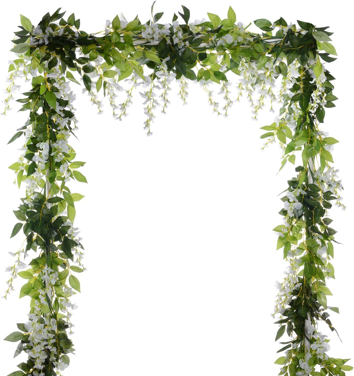 DearHouse 4Pcs 6.6Ft/Piece Artificial Flowers Silk Wisteria Garland Artificial Wisteria Vine Rattan