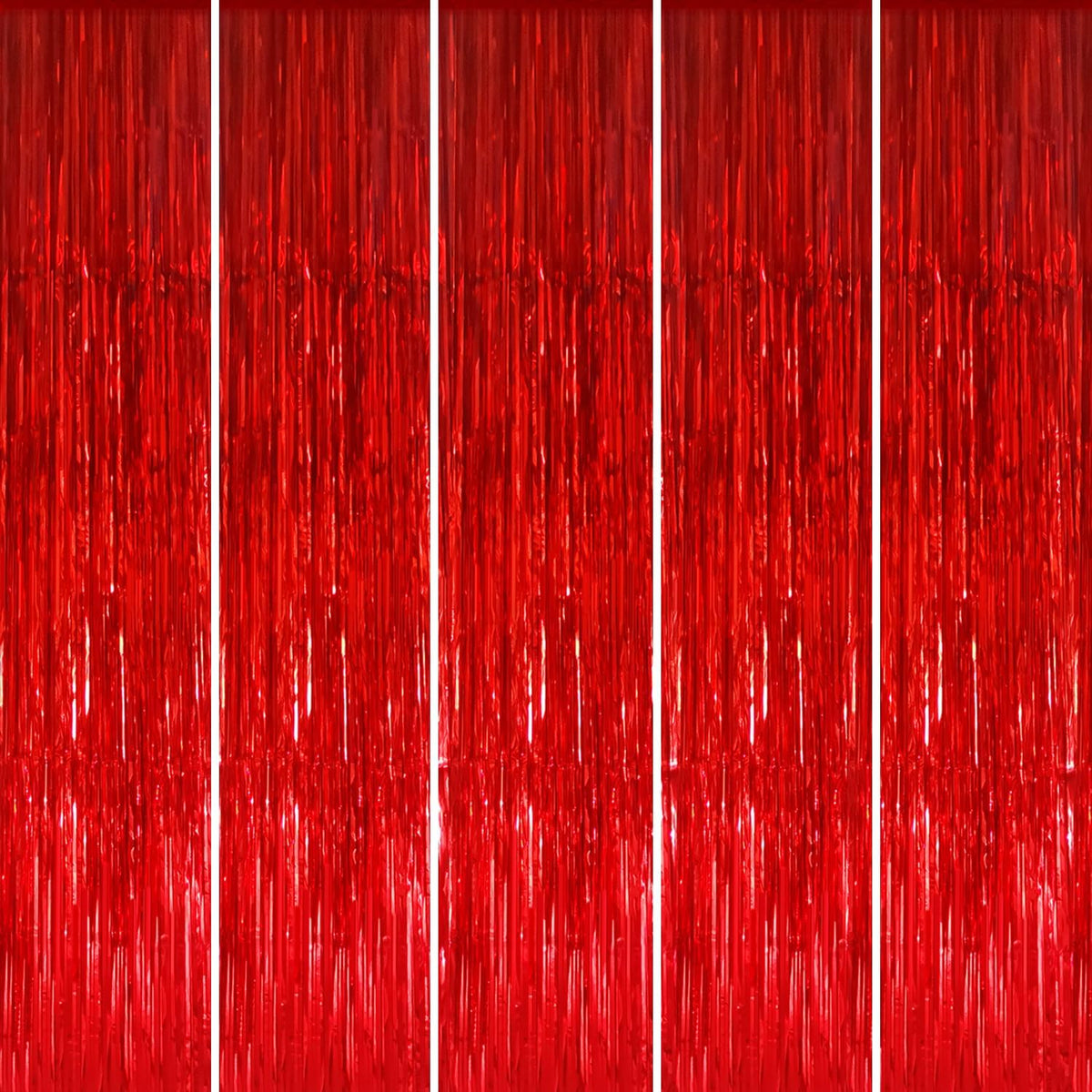 GOER 3.2 ft x 8.2 ft Metallic Tinsel Foil Fringe Curtains Party Photo Backdrop Party Streamers for