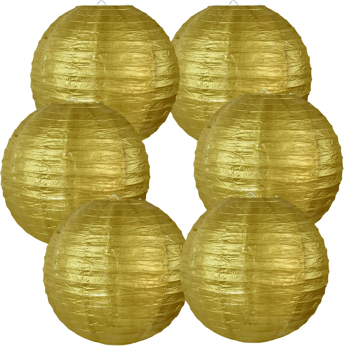BEISHIDA 12-Inch Gold Paper Lanterns Decorative Chinese/Japanese Hanging Round Paper Lanterns Lamp