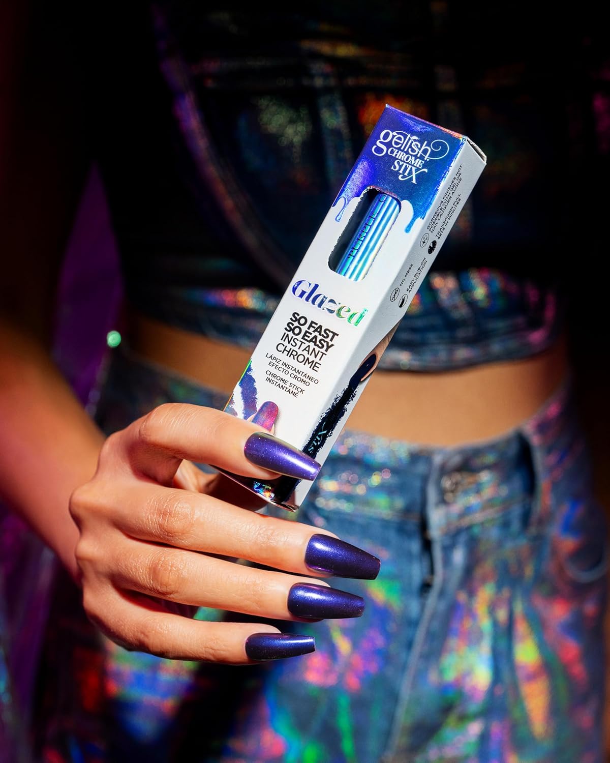 Gelish Chrome Stix, Chrome Nail Powder, Nail Art for Stunning Metallic Finish, Long-Lasting, Easy