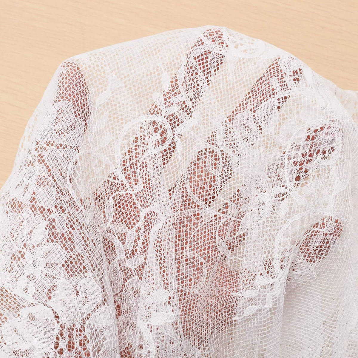 LuoluoHouse 2 Pack 60 x 120 Inch White Lace Rustic Table Cloths Vintage Farmhouse Table Fabric