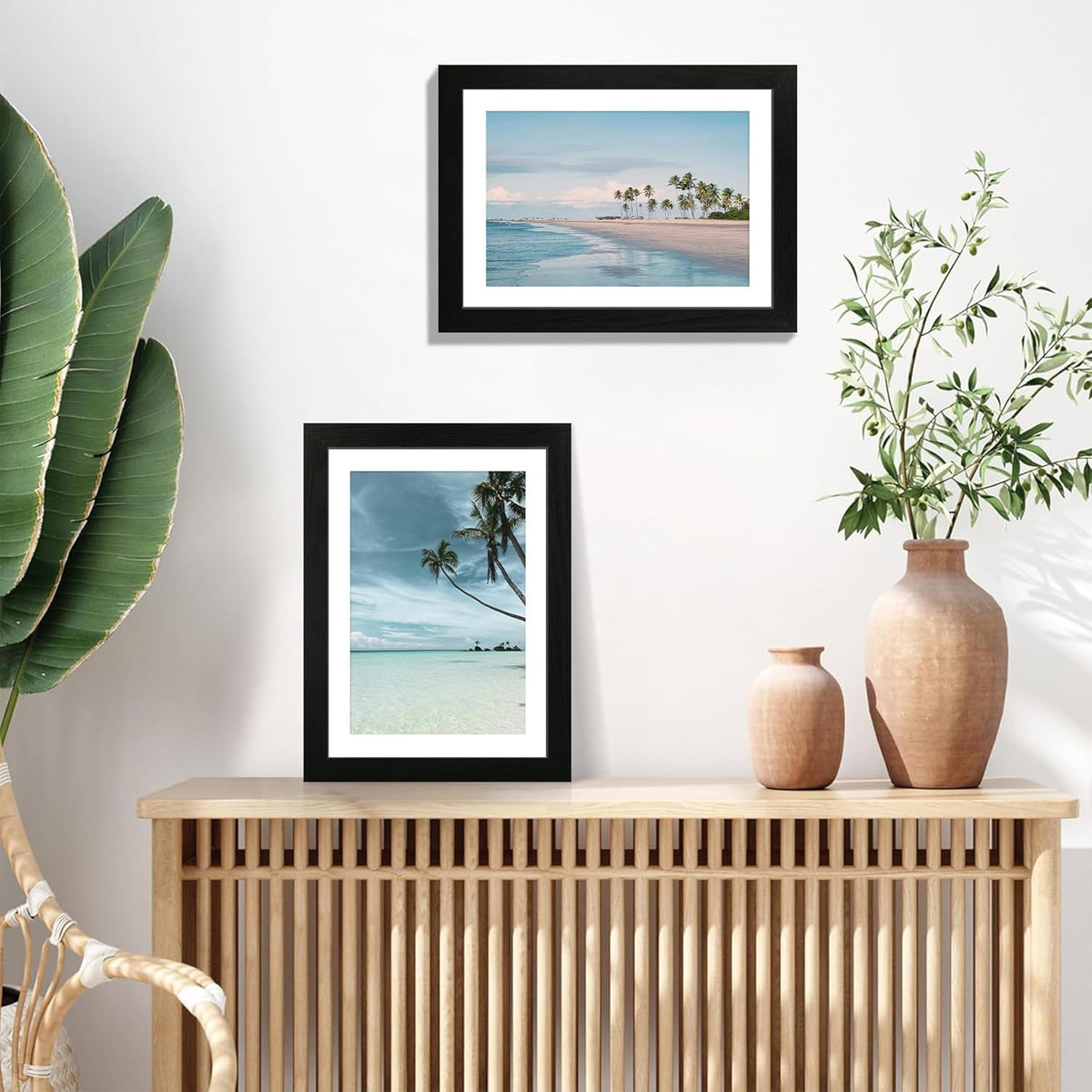 10x14 Picture Frame Set of 4 with Tempered Glass, Display 8x12 Picture with Mat or 10 x 14 Without