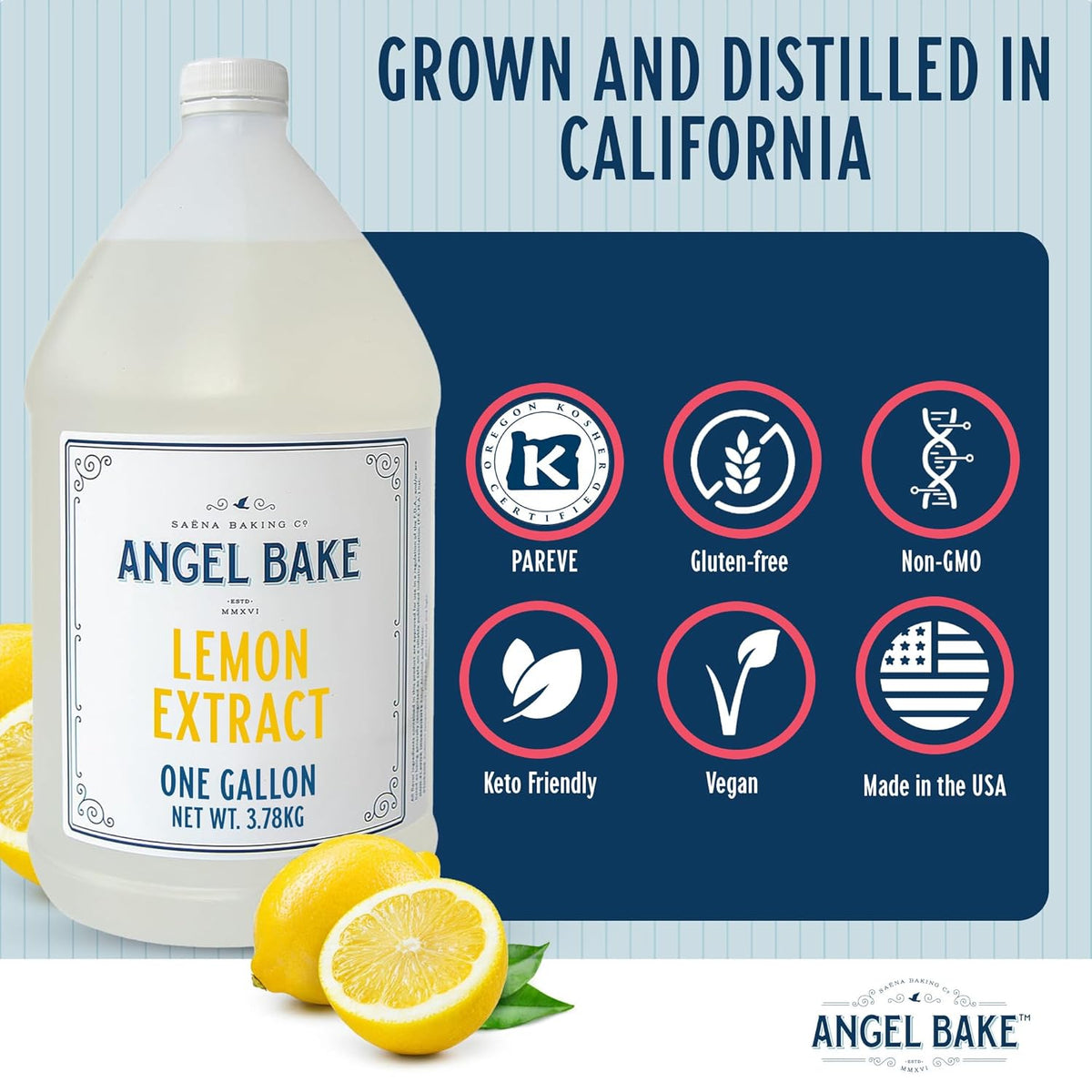 Pure Lemon Extract 5X, 1 Gallon - Natural Essence for Beverage Formulations, Bulk Manufacturing