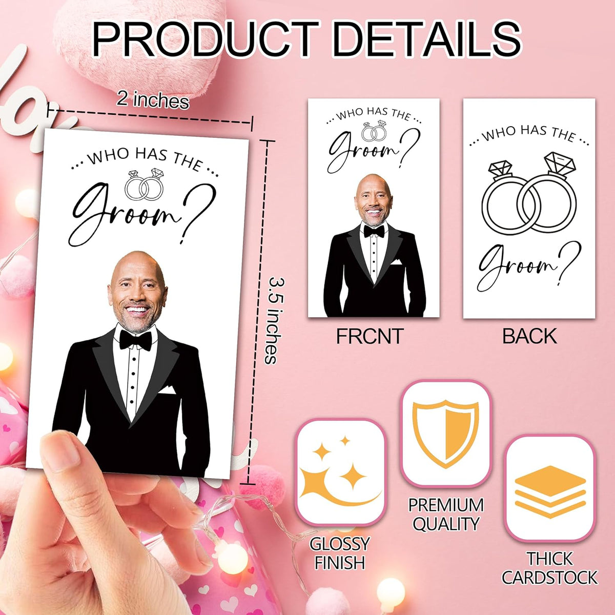Who Has The Groom Bridal Shower Games, 41Pcs Simple Diamond Ring Scratch Off Cards, 3.5"x 2.1"