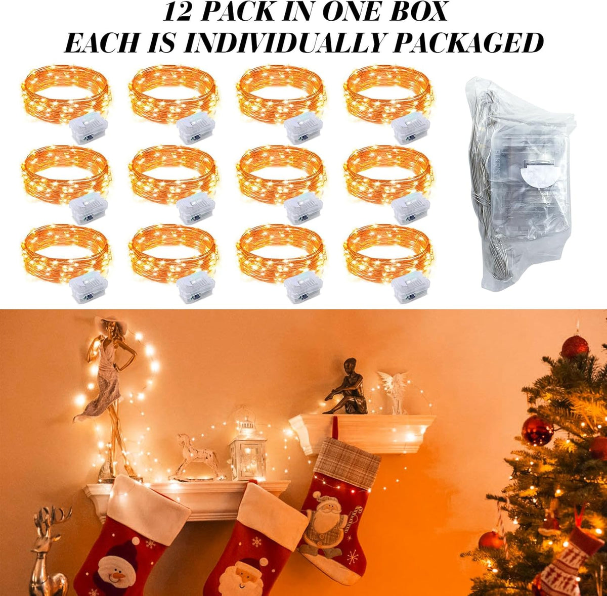 ZGWJ 100 Pack Fairy Lights Battery Operated, 7ft 20 Mini LED Fairy String Lights Silver Wire 3