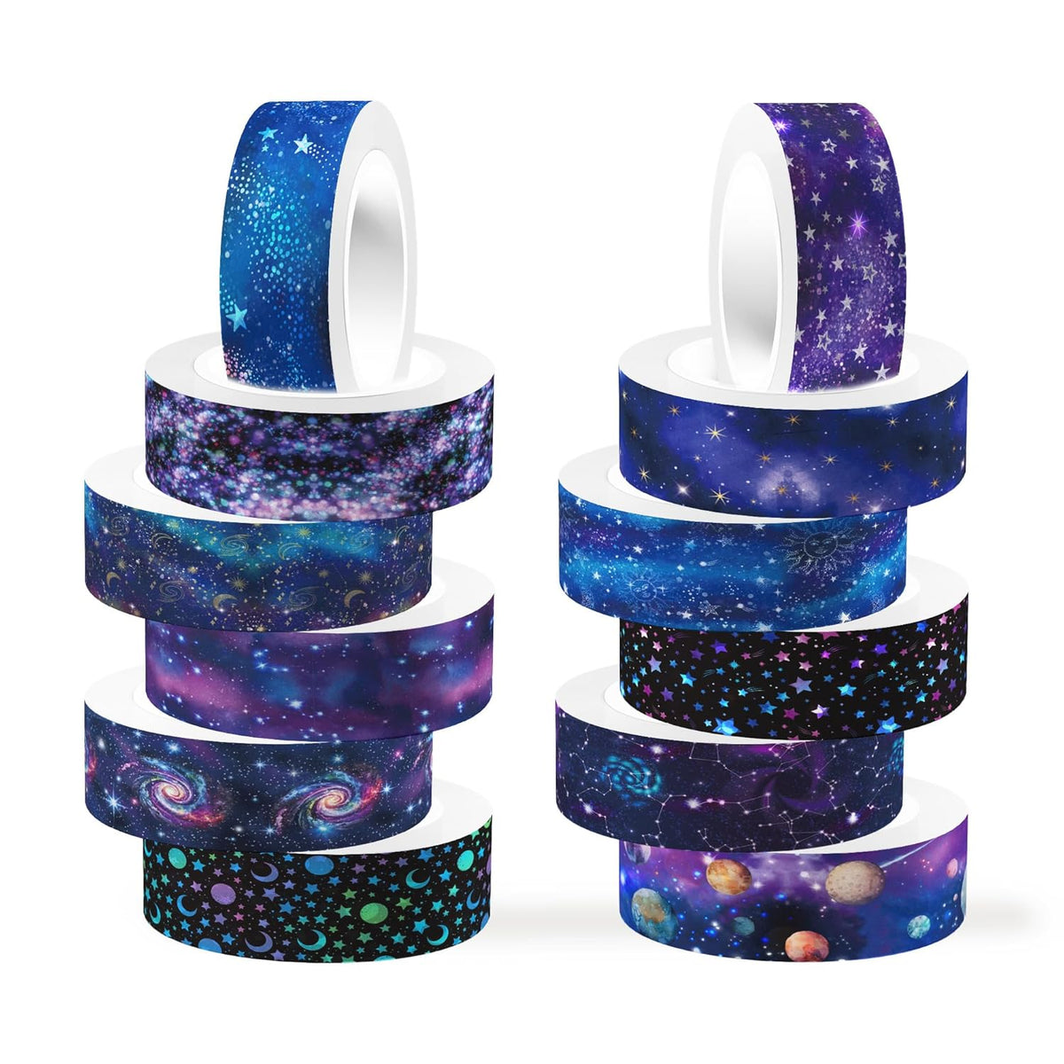 12 Rolls Starry Sky Washi Tape Set, Vintage Washi Tape Decorative Paper Stickers Decorative Tape