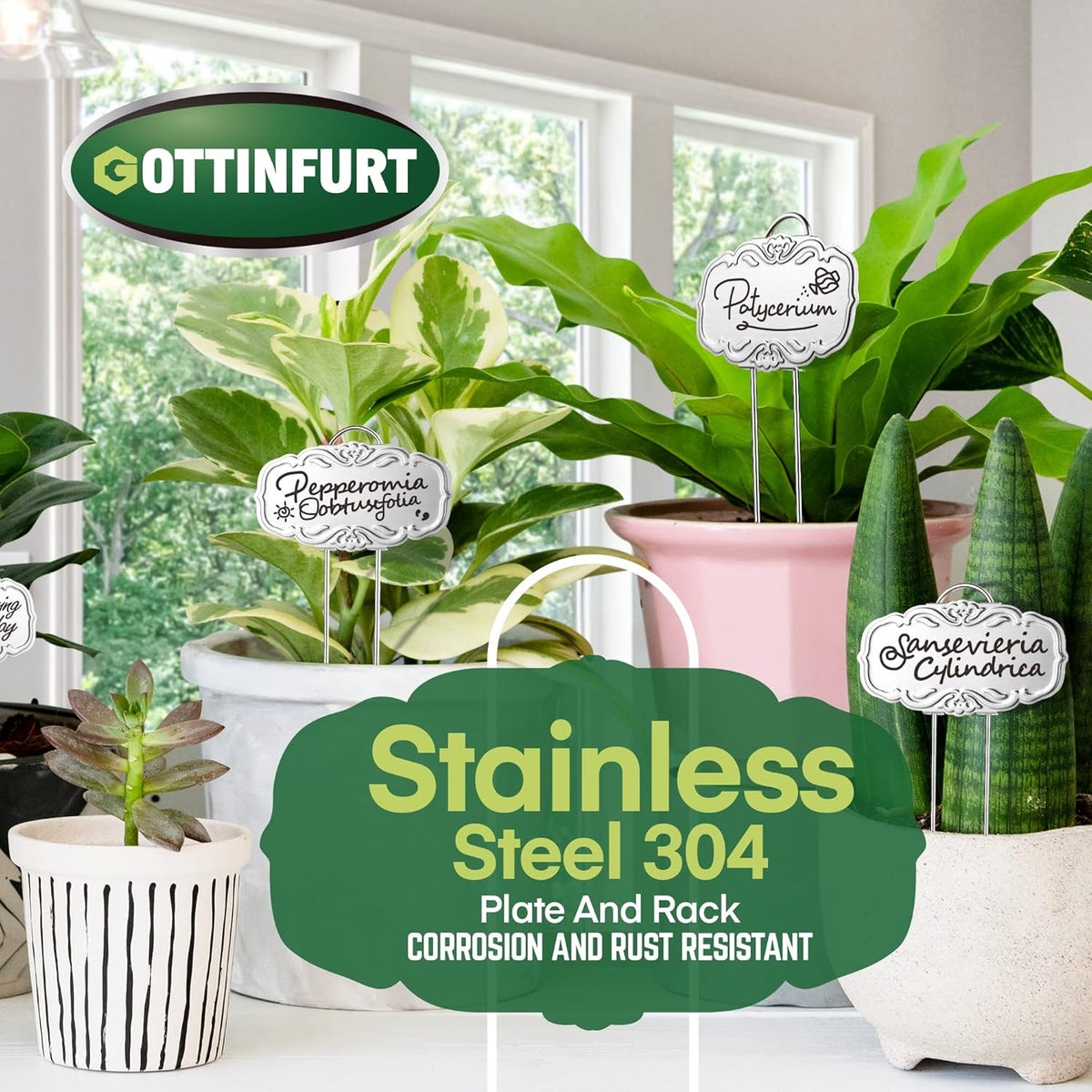 Updated Metal Plant Labels for Garden, 25 Pack Stainless Steel DIY Plant Markers Waterproof for