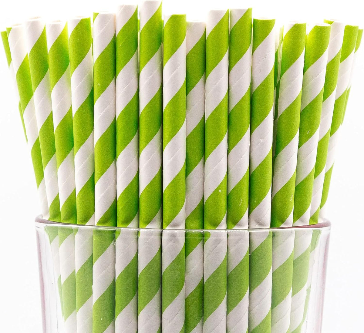Pack of 900 Green Swirls Biodegradable 4-Ply Paper Drinking Straws (Compostable, Non-toxic