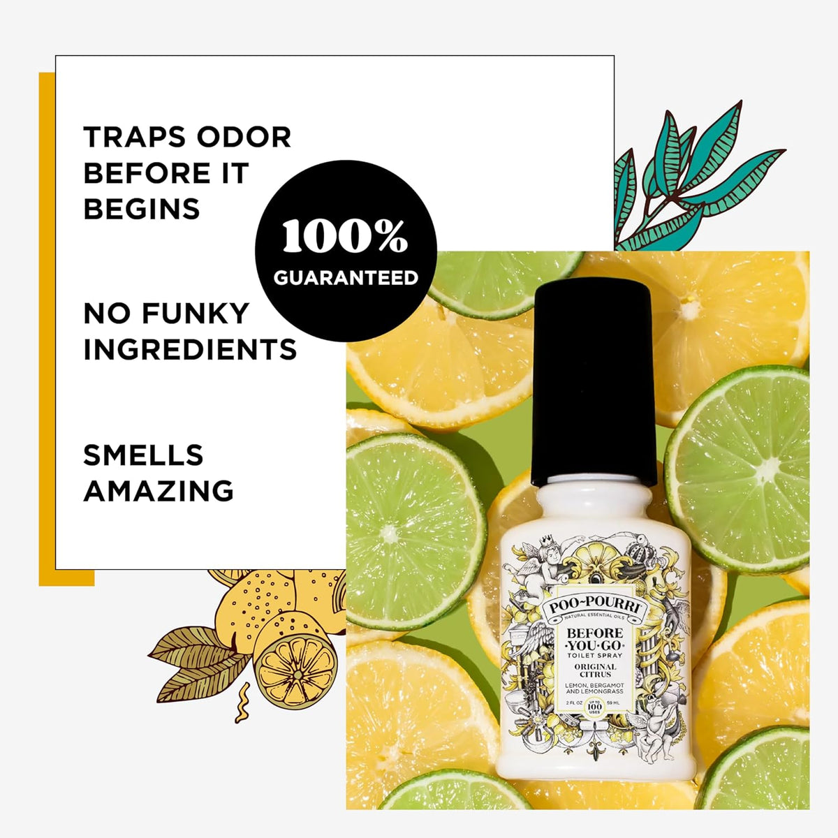 Poo-Pourri Before-you-Go Toilet Spray Bundle, Original Citrus 2 Fl Oz and Original Citrus 1 Fl Oz