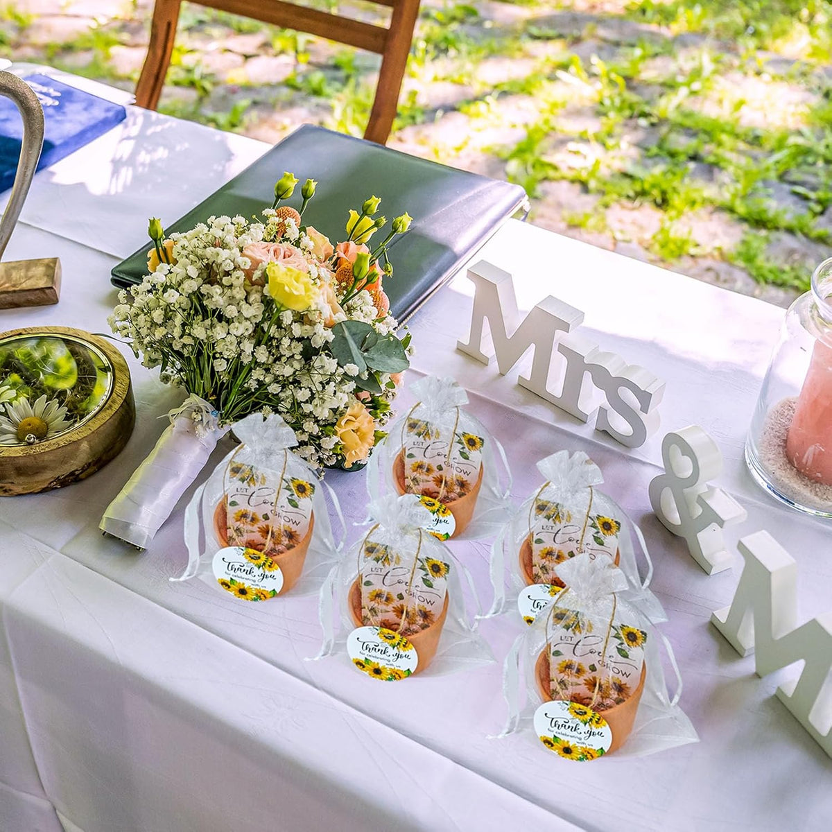 Cinrobiye 50 Sets Let Love Grow Wedding Favors for Guests Seed Packet Bags (Seed Not Include) with