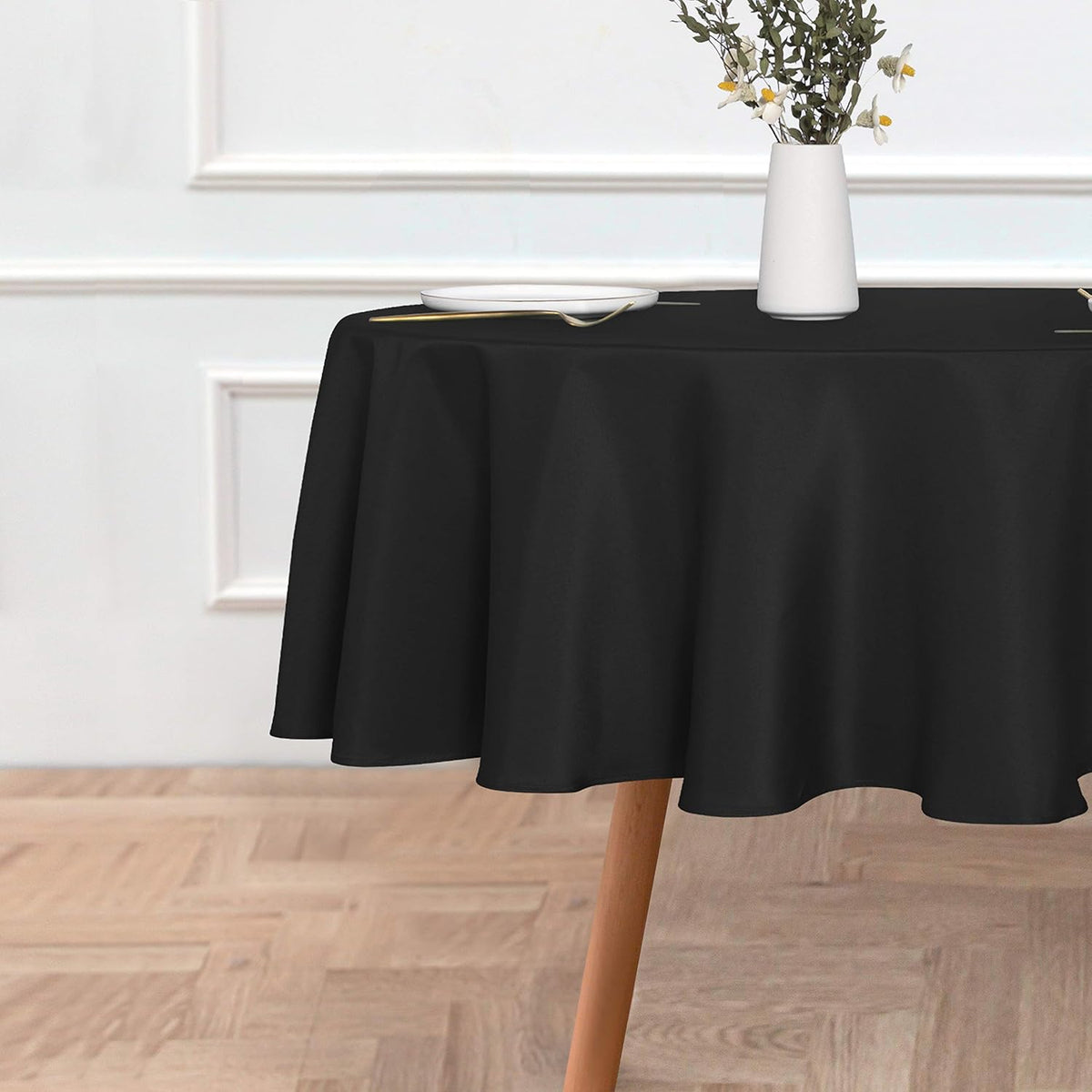 sancua Round Tablecloth - 80 Inch - Water Resistant Spill Proof Washable Polyester Table Cloth
