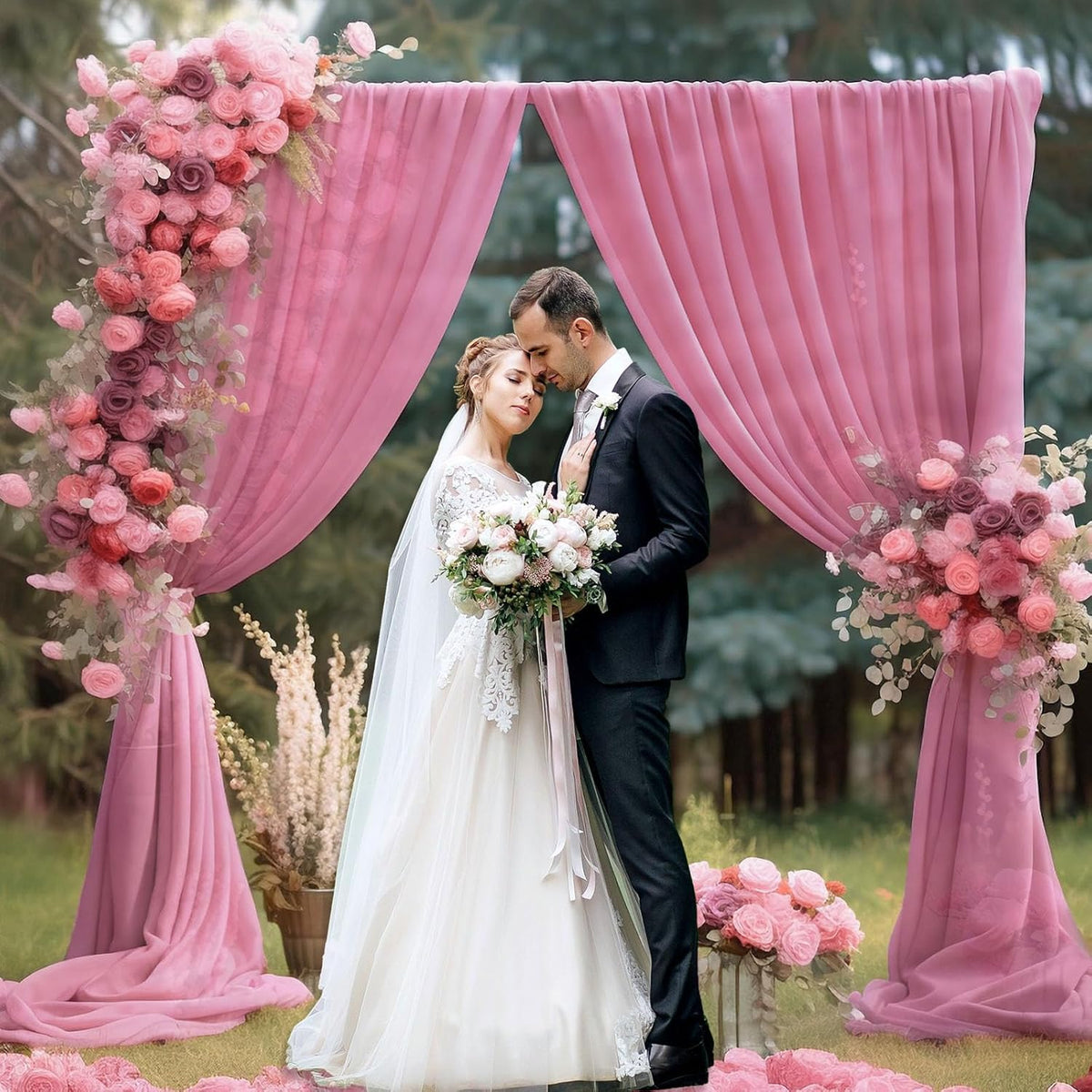 10 x 10 Feet New Pink A Backdrop Curtain for Partie, Background Curtains for Photoshoot, Birthday