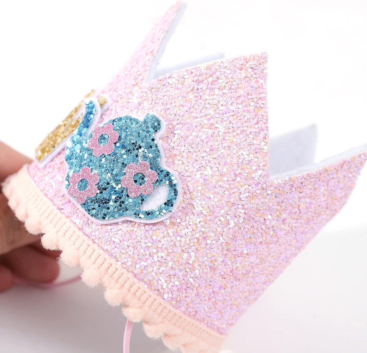 WAUAO Alice in Wonderland Tea Party Decorations - Birthday Crown/Hat, Girl's 2nd Birthday Pink
