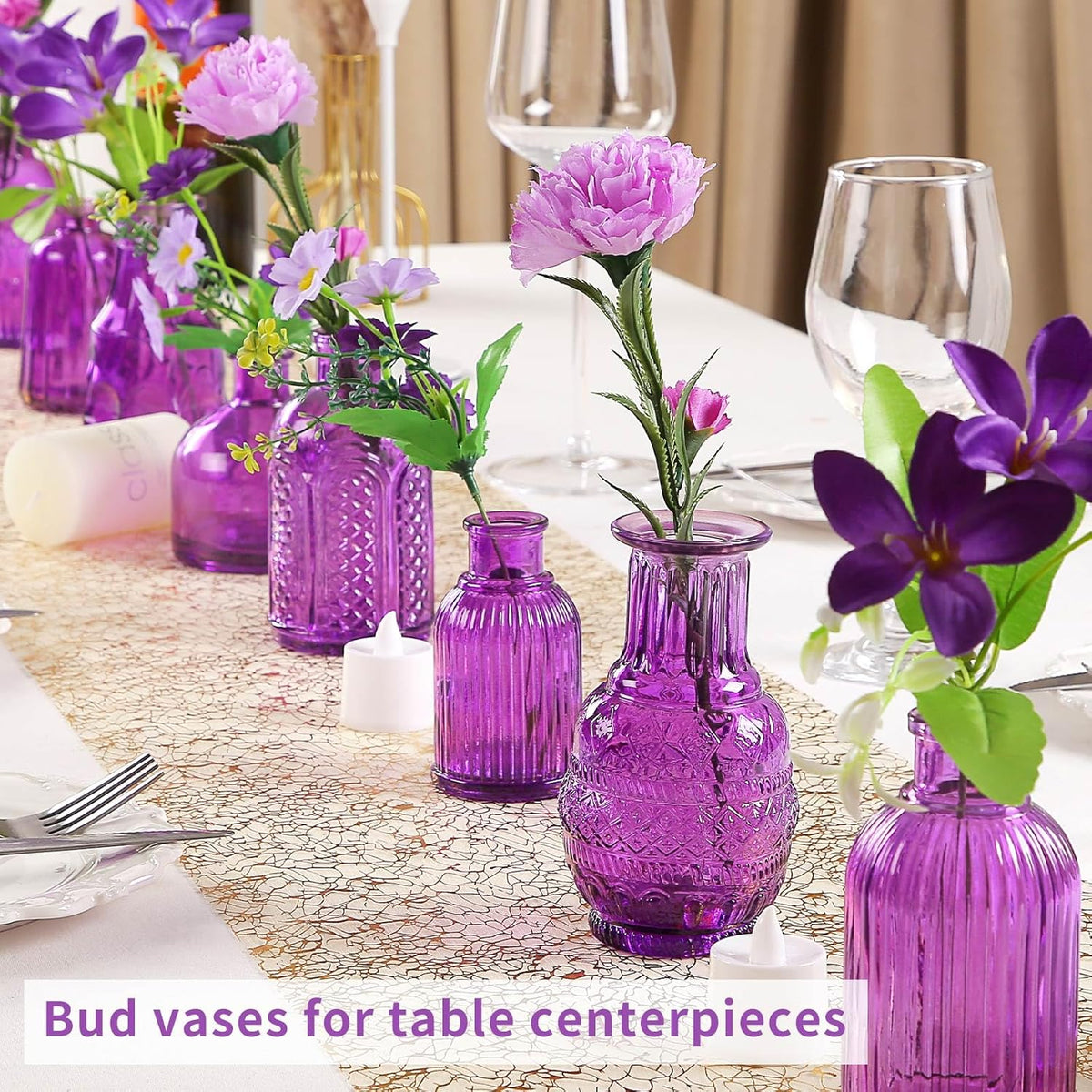 Mini Glass Bud Vases,Versatile Small Bud vases for Home and Wedding Decor, Exquisite Bridal Shower