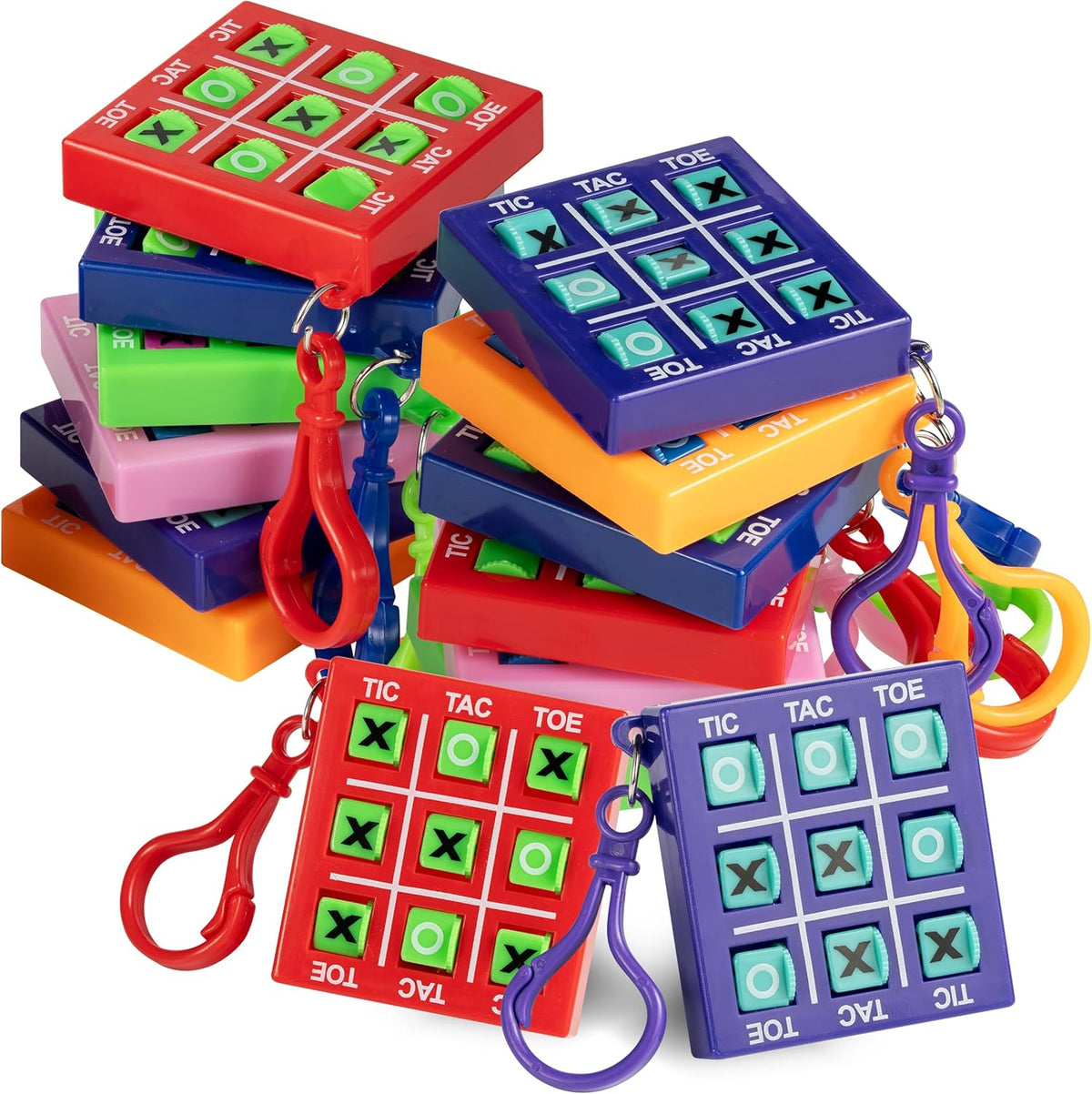 Mini Tic Tac Toe Keychain Games - (Bulk Pack of 12) 2-Inch Travel Tic-Tac-Toe Mini Board Game for