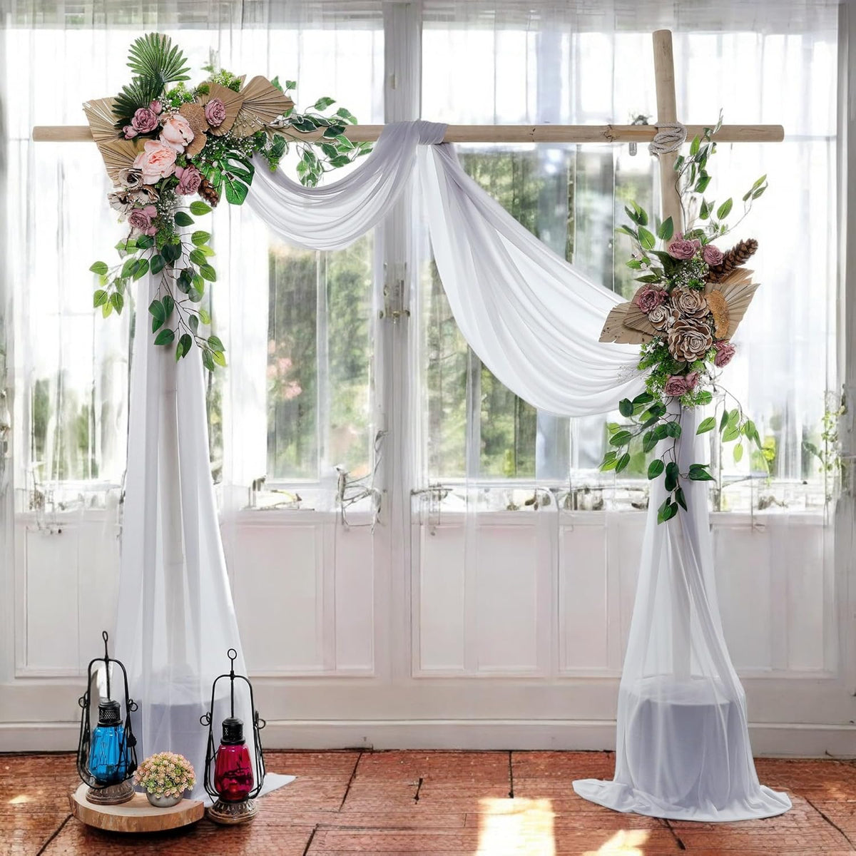 MDS Halloween Chiffon Draping Fabric - 2 Panel, 30" Wide x 100ft Long - Sheer Spooky Arbor & Canopy