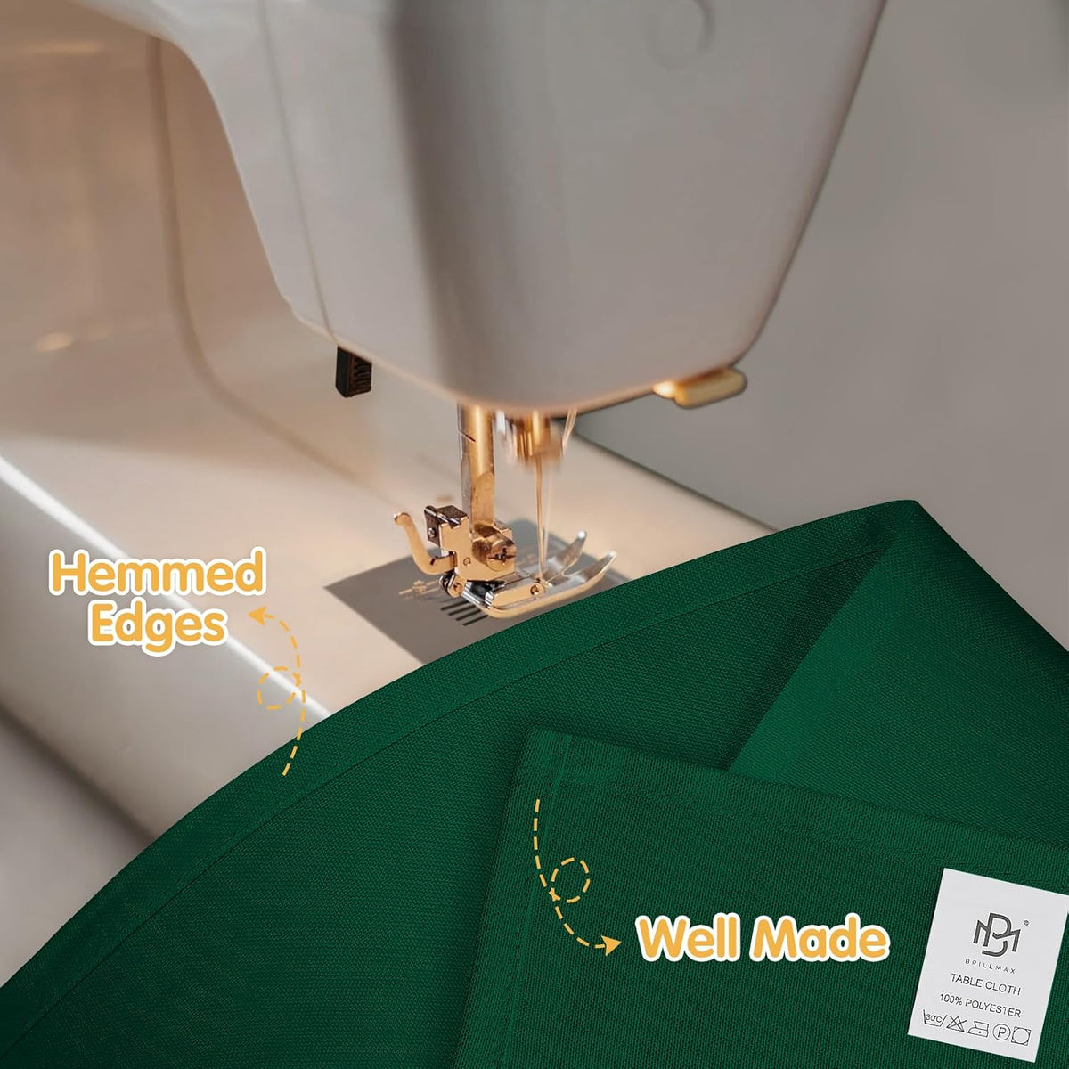 BRILLMAX 8 Pack Hunter Green Tablecloths for 8 Foot Rectangle Tables 60 x 126 Inch - 8ft