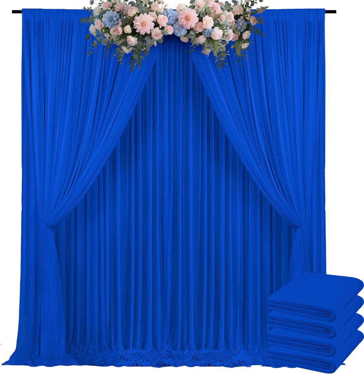 20x10ft Backdrop Curtains for Parties, 4 Panels 5x10ft Photography Backdrop Curtain with Rod