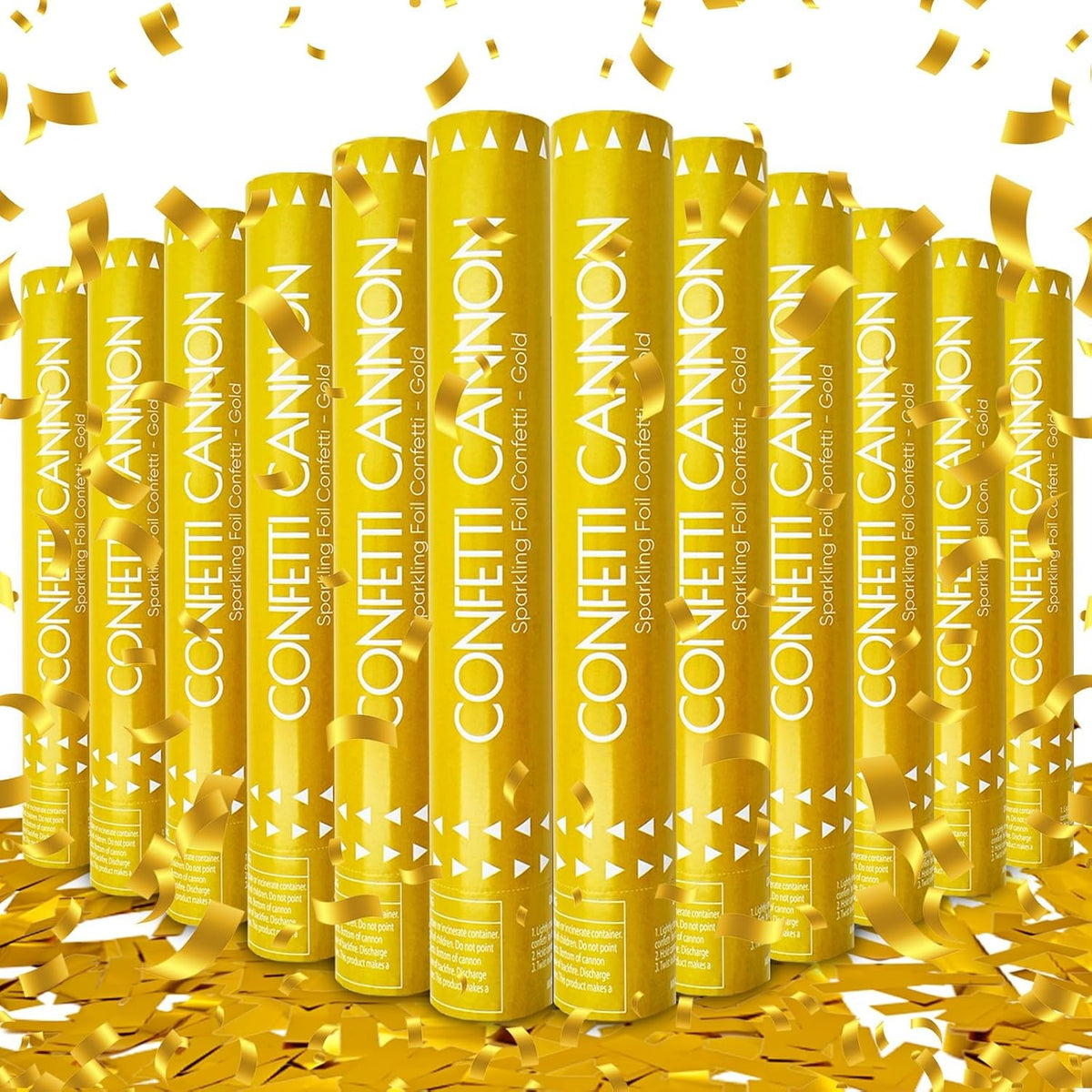 Confetti Cannon Gold Party Poppers 12 Inch Streamer Cannon 12 Pack Golden Party Poppers Shooters