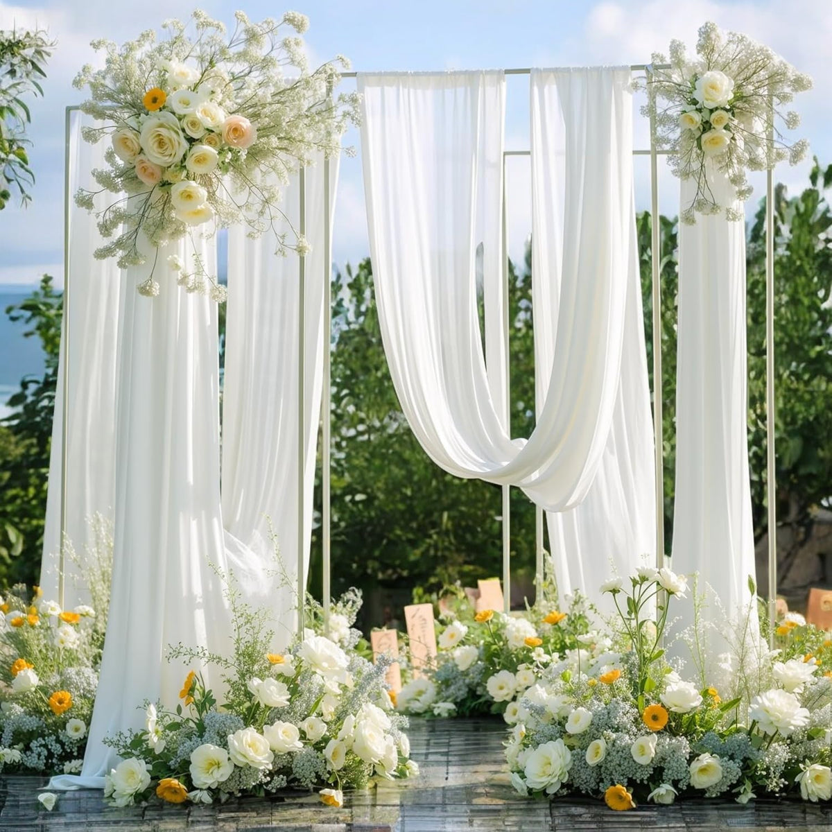 MDS Halloween Chiffon Draping Fabric - 1 Panel, 30" Wide x 30ft Long - Sheer Spooky Arbor & Canopy