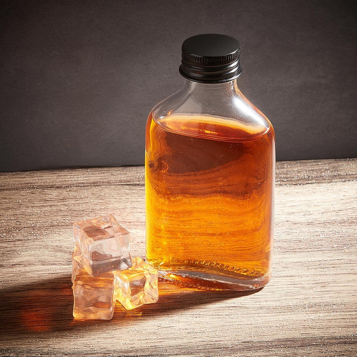 Patelai 48 Pcs Clear Glass Bottles with Caps Mini Glass Flask Liquor Bottles Empty Alcohol Shot