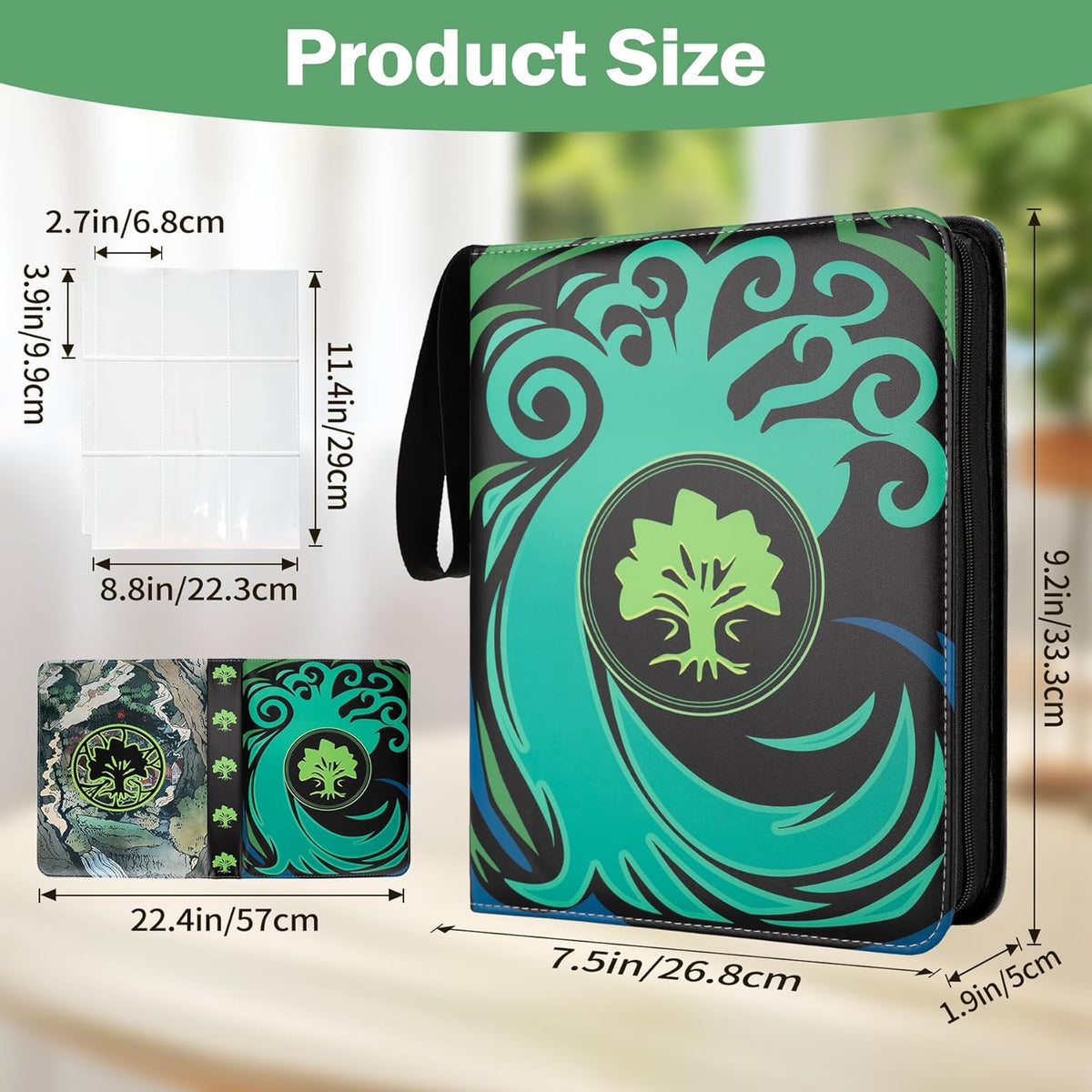 9 Pocket Card Binder for MTG/YGO/PTCG/Game Cards, Holds 900 Cards,Premium Card Collector Book for