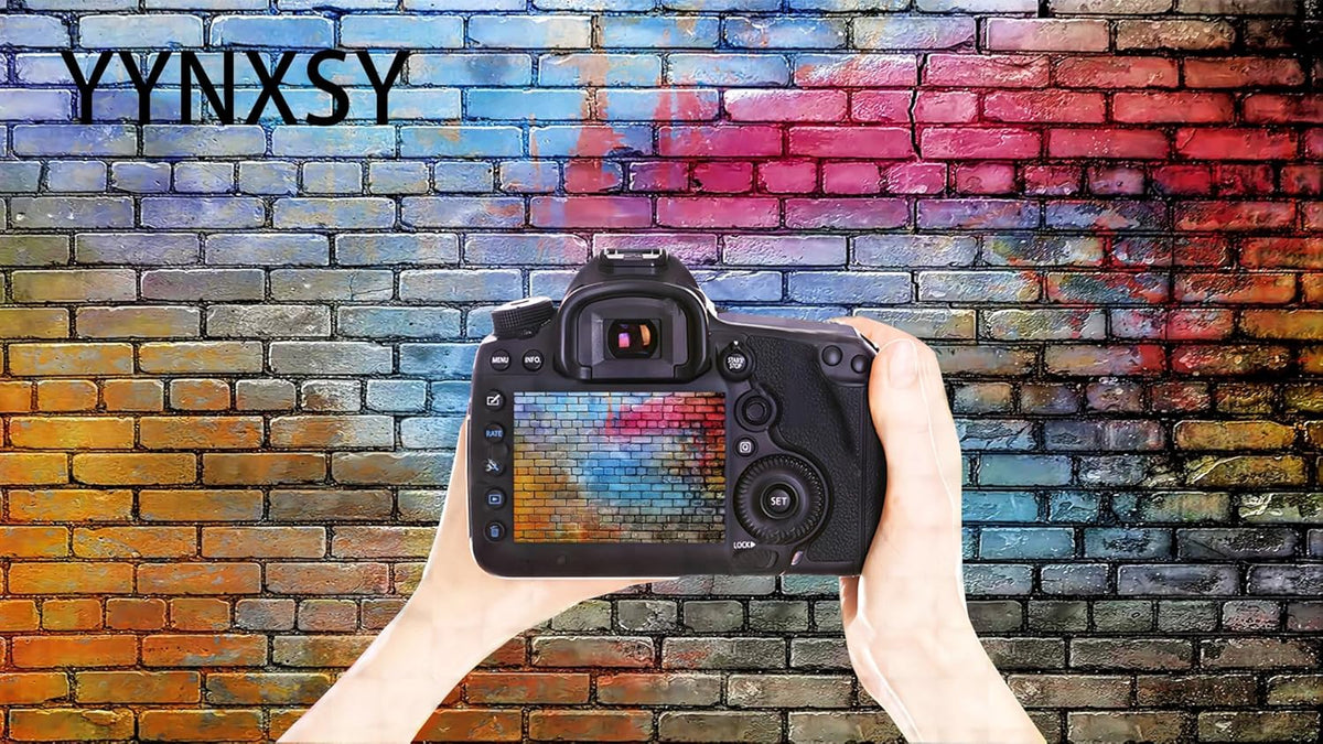 YYNXSY Colorful Brick Wall Photo Backdrop Retro Theme Stone Brick Wall Background Brick Design