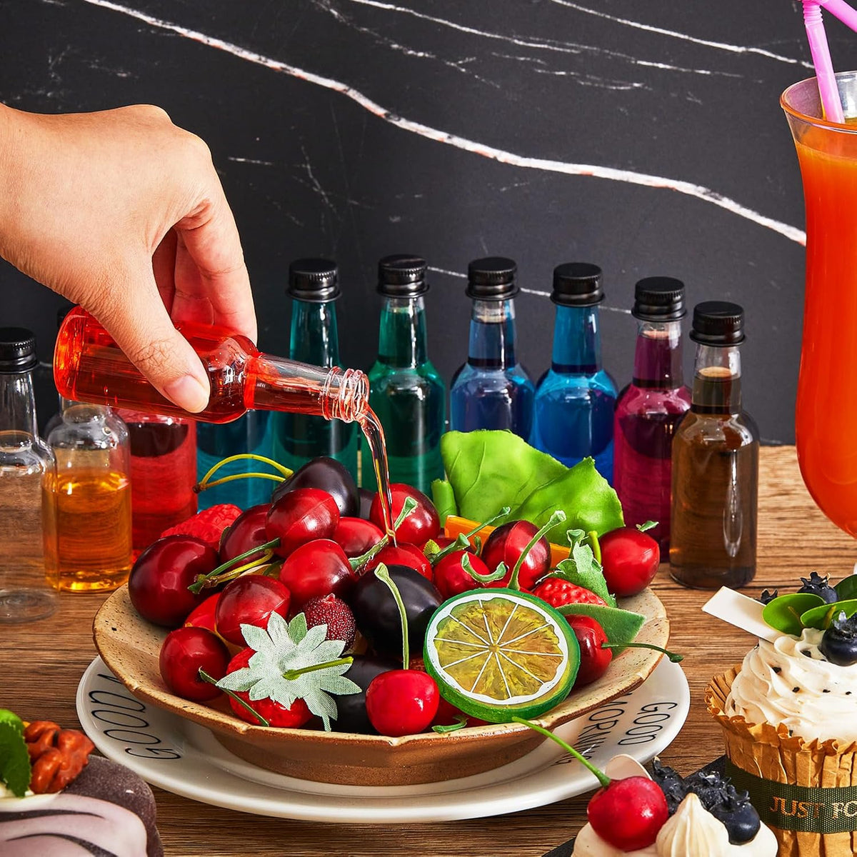 Tessco 100 Pcs Mini Liquor Bottles Plastic Mini Salad Dressing Bottle Christmas Small Shooter