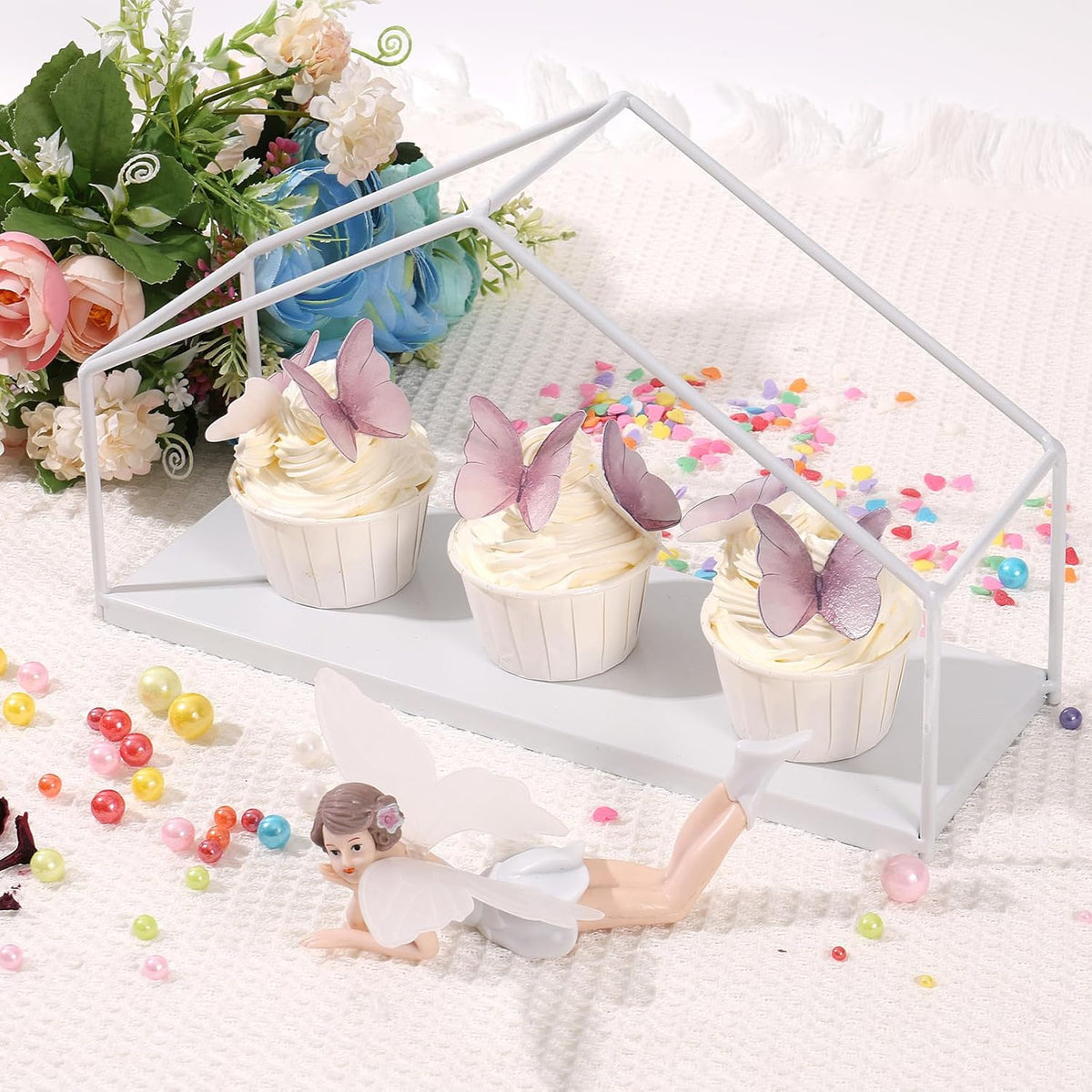 48Pcs Edible Butterflies Cake Topper Edible Butterfly Cupcake Toppers Wafer Paper Butterflies