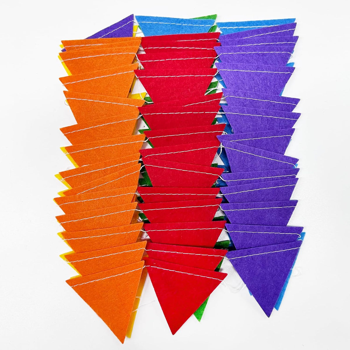 pinkblume Rainbow Party Decorations Colorful Felt Hanging Triangle Mini Bunting Pennant Banner Flag