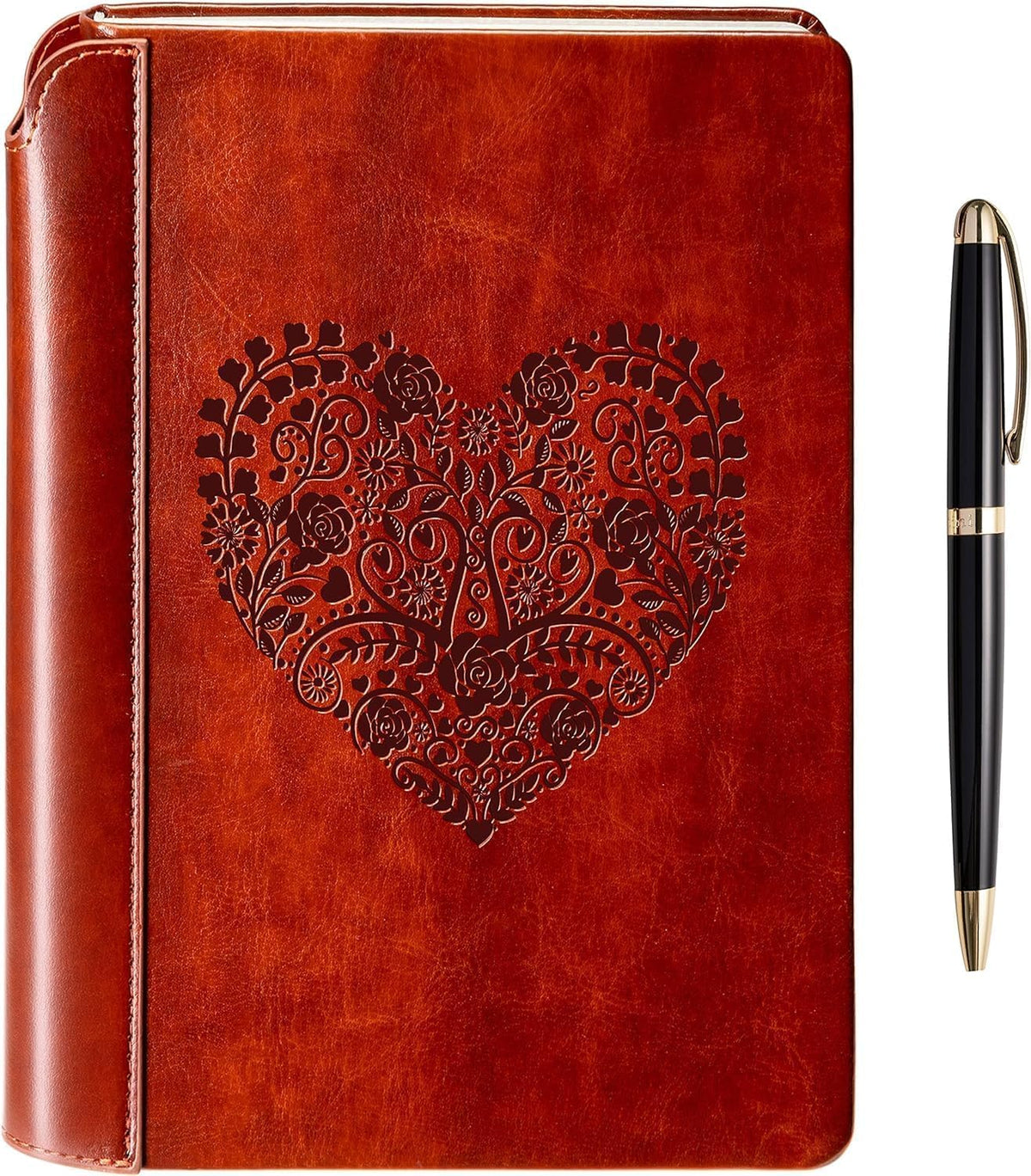 SETTINI® Lined Journal - Heart Journal for Writing Gift Set - Hardcover Vegan Leather, Includes