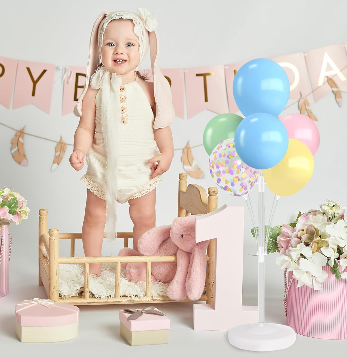 2 Sets Balloon Stand Kits, Balloon Stands for Floor, Balloon Sticks for Table, Acrylic Balloon