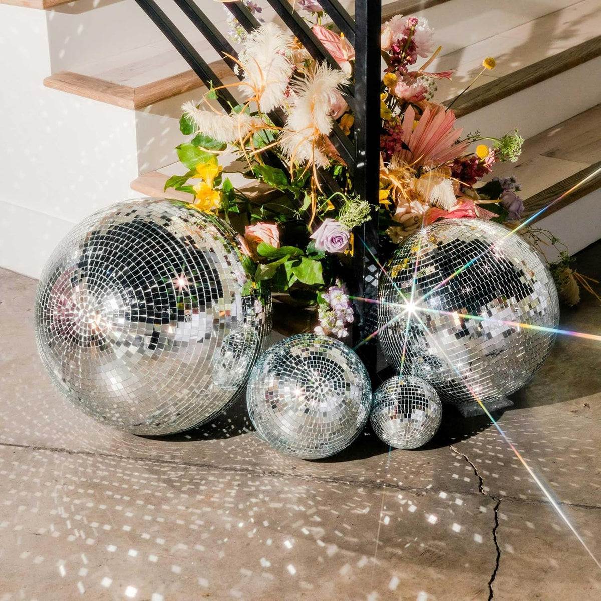 Yescom 16" Large Disco Ball Mirror Big Hanging Glass Decoration for 70s 80s Party Events Wedding DJ