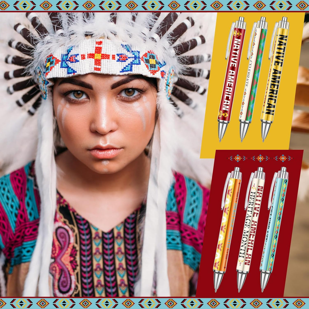 24 Pcs Native American Heritage Month Appreciation Gifts Pens Native American Ballpoint Pen Thank