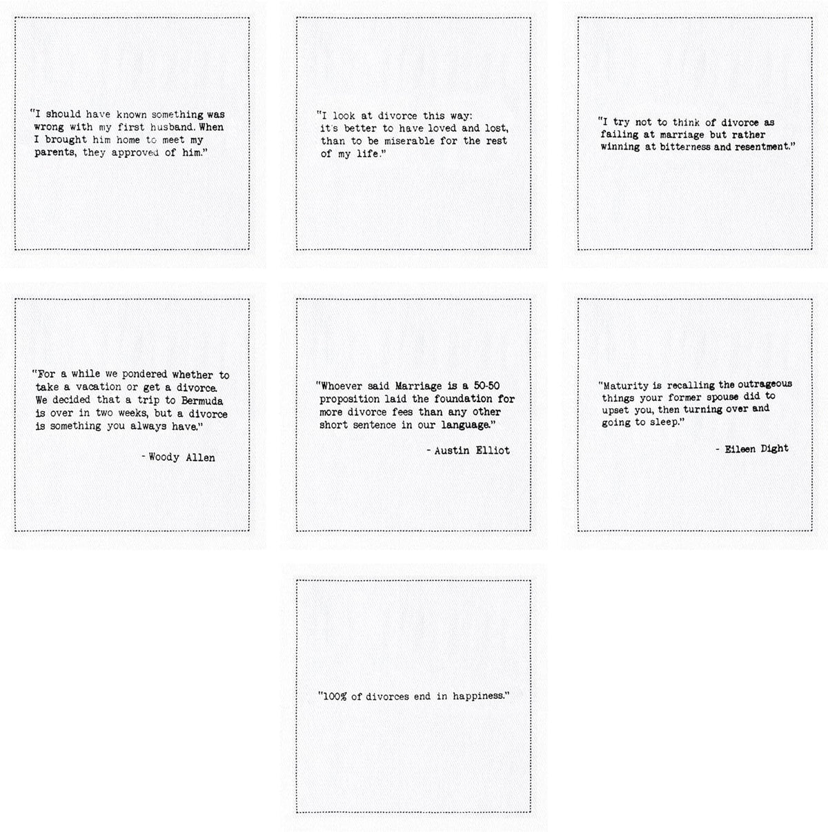FIVE STAR NAPKINS Divorce Quotes, White Cotton Cocktail Napkins, Beverage Napkins, Bar Napkins