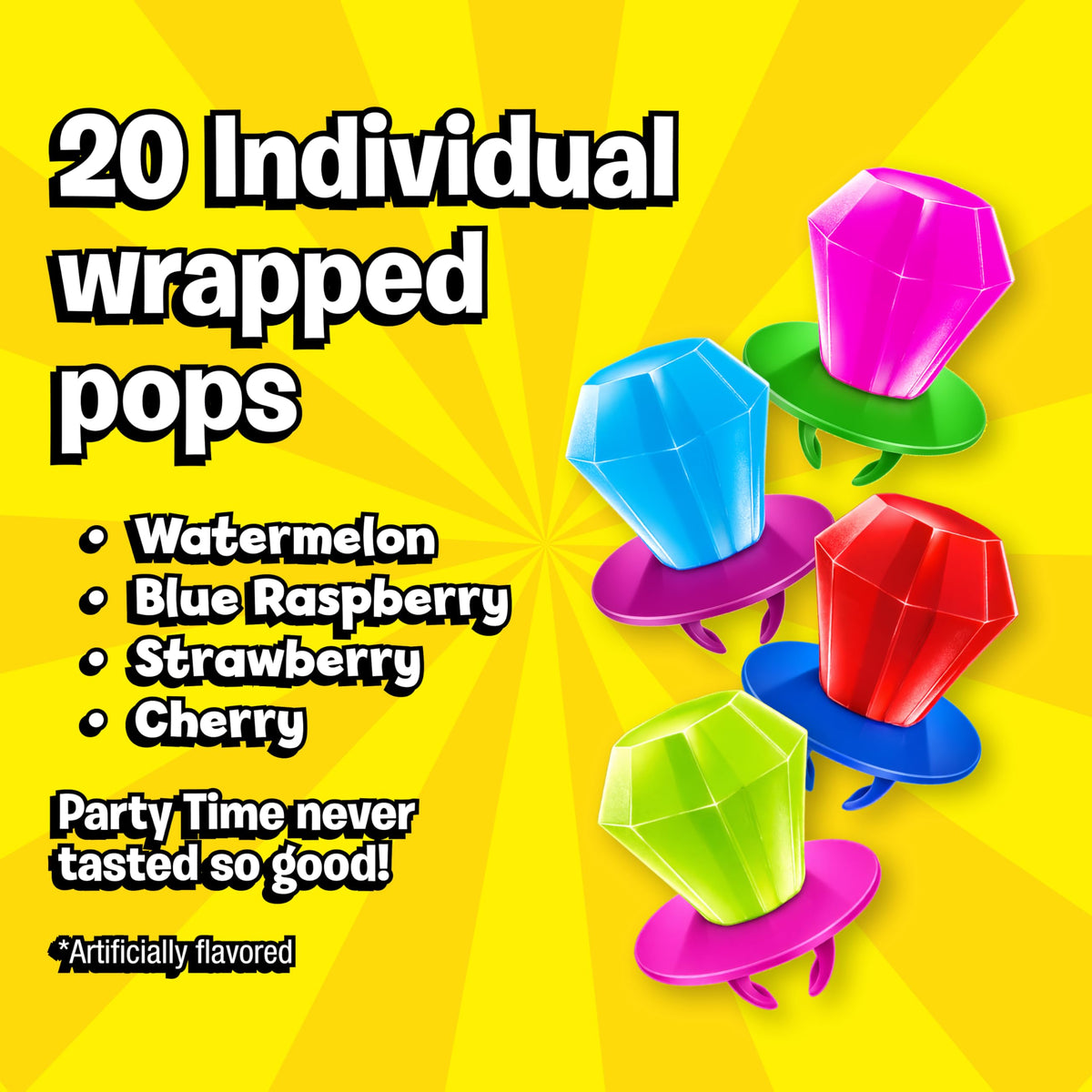 Ring Pop Lollipops - Bulk Candy Individually Wrapped Suckers Variety