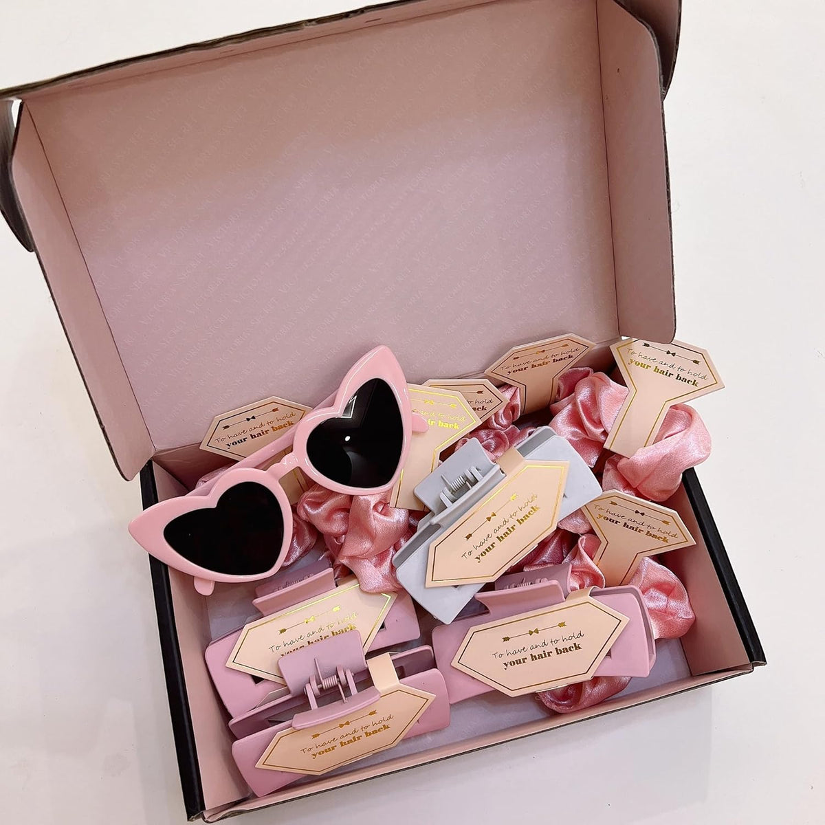 Bridesmaid Scrunchies Proposal Gifts Bachelorette Hair Claws Clips Girls heart sunglasses for