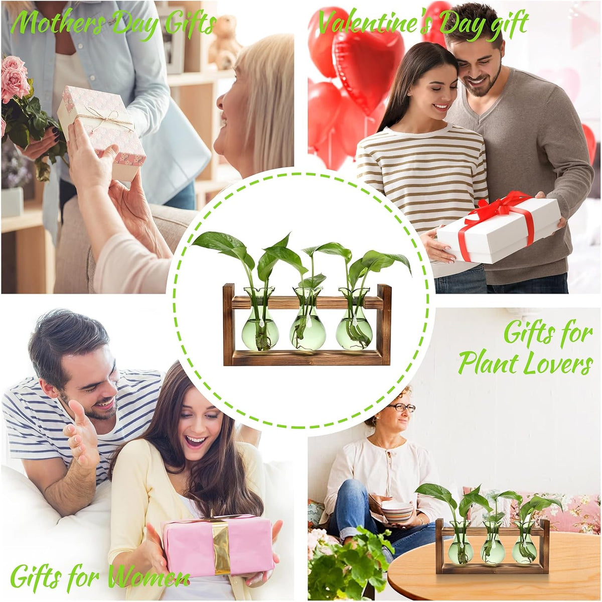 Plant Propagation Station Plant Terrarium Unique Birthday Gifts for Women Home Office Decor Planter